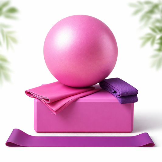 5-Piece Yoga Ball & Block Set