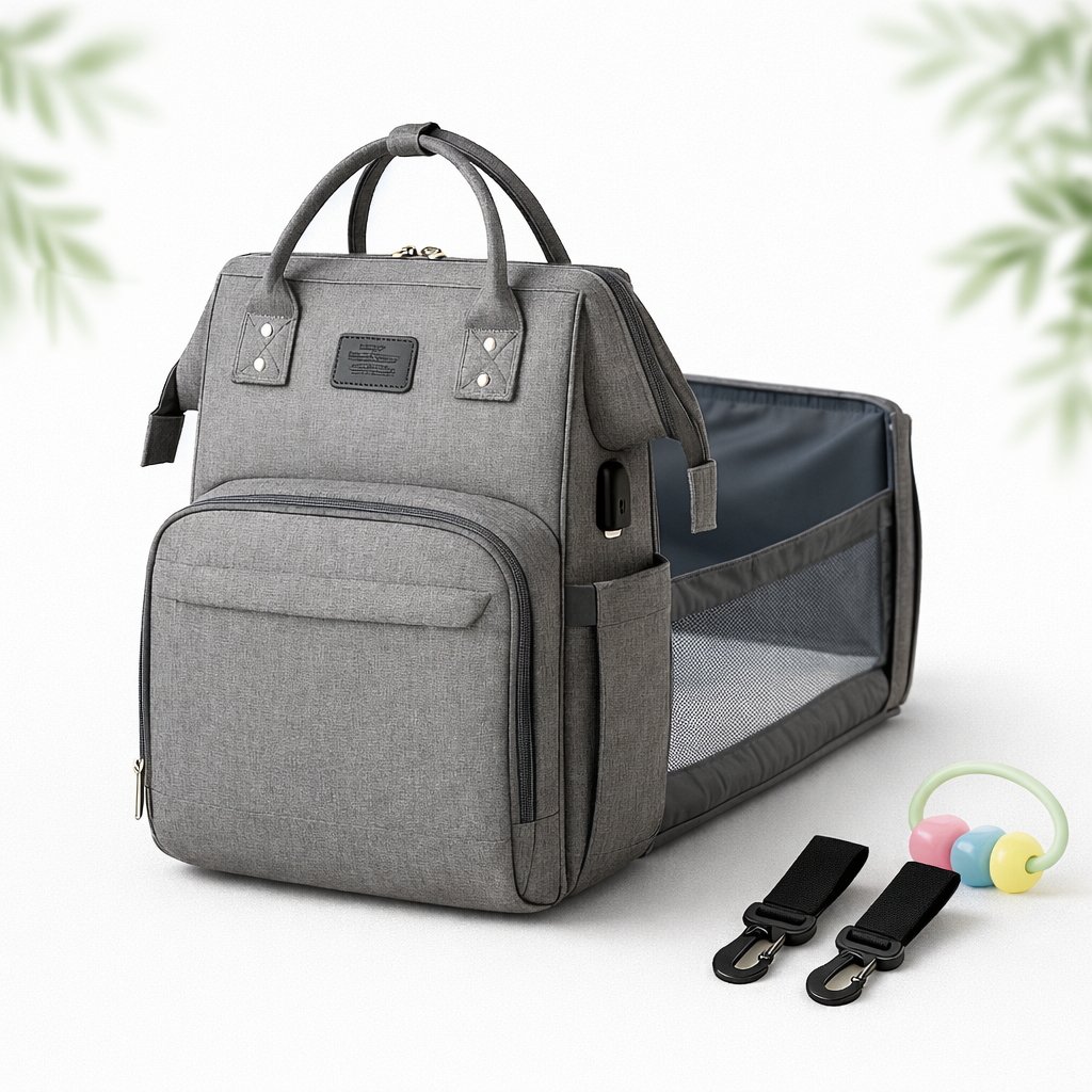 Baby Diaper Bag with USB & Sleeping Crib